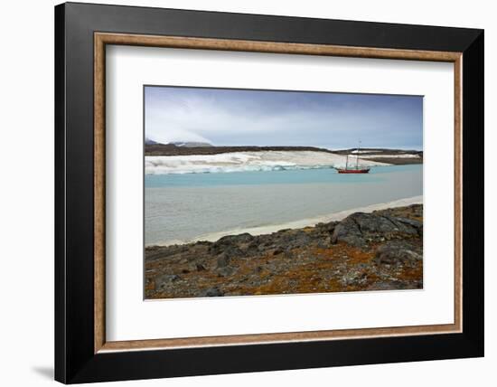 Arctic, Svalbard, Wilhelmoya. a Schooner Anchors in a Remote Fjord on the East Coast of Spitsbergen-David Slater-Framed Photographic Print