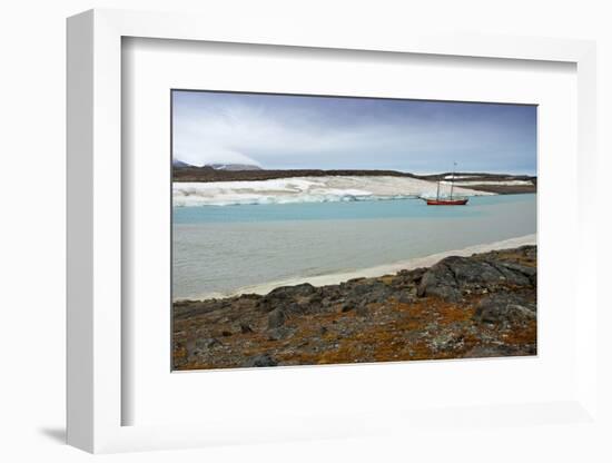 Arctic, Svalbard, Wilhelmoya. a Schooner Anchors in a Remote Fjord on the East Coast of Spitsbergen-David Slater-Framed Photographic Print