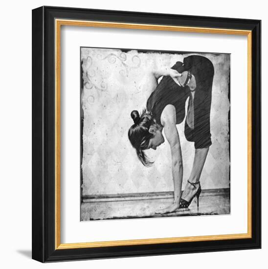 Ardha Baddha Padmottanasana-Gosia Janik-Framed Art Print