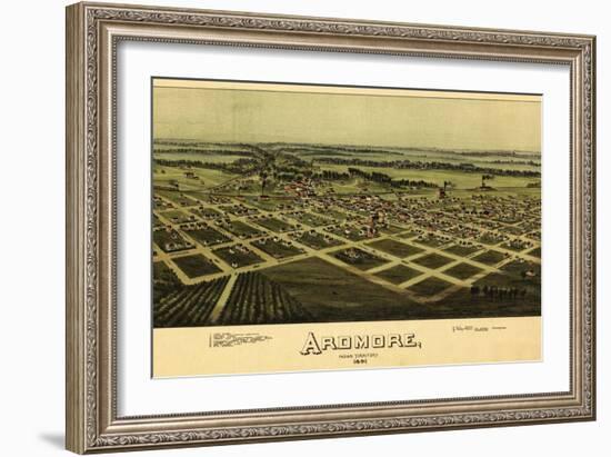 Ardmore, Oklahoma - Panoramic Map - Ardmore, OK-Lantern Press-Framed Art Print