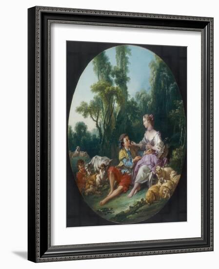 Are They Thinking About the Grape?, 1747-Francois Boucher-Framed Giclee Print