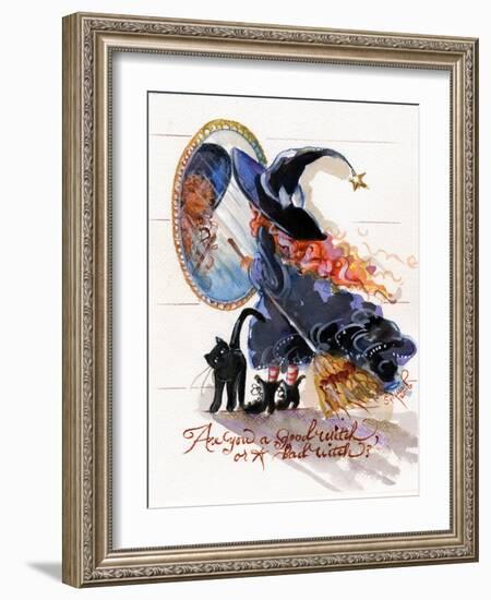 Are you a good witch or a bad witch? Halloween-sylvia pimental-Framed Art Print