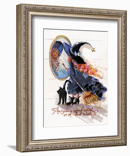 Are you a good witch or a bad witch? Halloween-sylvia pimental-Framed Art Print