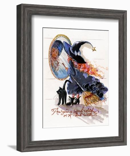 Are you a good witch or a bad witch? Halloween-sylvia pimental-Framed Art Print