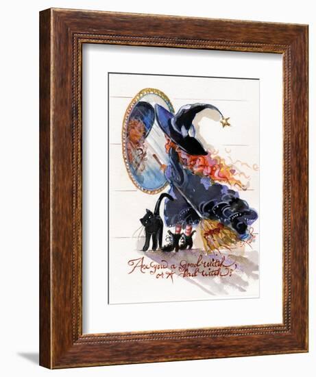 Are you a good witch or a bad witch? Halloween-sylvia pimental-Framed Art Print