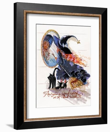 Are you a good witch or a bad witch? Halloween-sylvia pimental-Framed Art Print