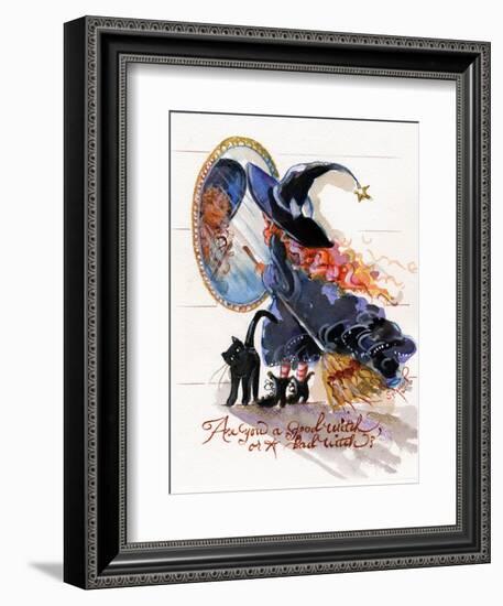 Are you a good witch or a bad witch? Halloween-sylvia pimental-Framed Art Print