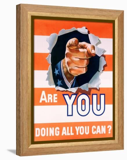 Are You Doing All You Can? World War II Poster-null-Framed Premier Image Canvas
