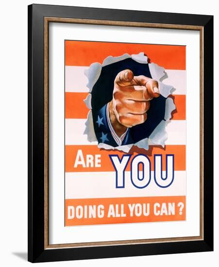 Are You Doing All You Can? World War II Poster-null-Framed Giclee Print