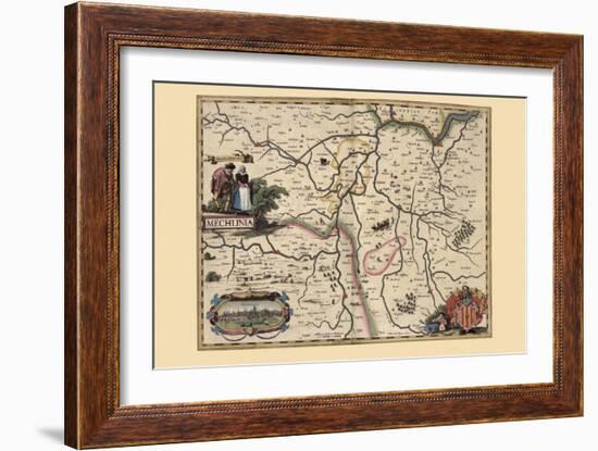 Area Around Mechelen, Belgium-Pieter Van der Keere-Framed Art Print