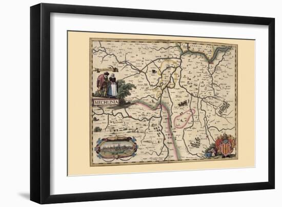 Area Around Mechelen, Belgium-Pieter Van der Keere-Framed Art Print