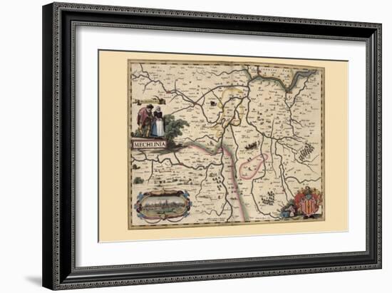 Area Around Mechelen, Belgium-Pieter Van der Keere-Framed Art Print