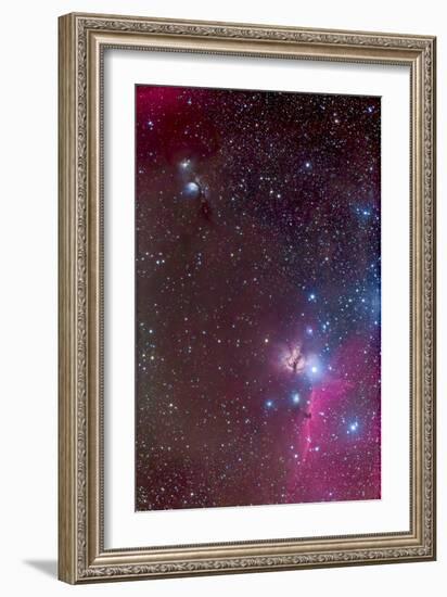 Area around the Belt of Orion, with the Horsehead and Flame Nebula-null-Framed Photographic Print