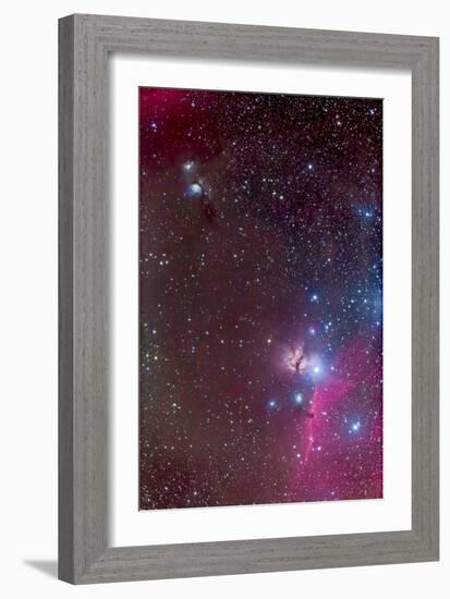 Area around the Belt of Orion, with the Horsehead and Flame Nebula-null-Framed Photographic Print