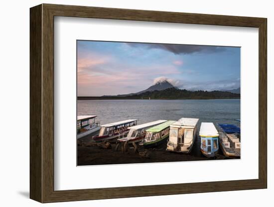 Arenal Volcano and Arenal Lake at sunset, near La Fortuna, Alajuela Province, Costa Rica-Matthew Williams-Ellis-Framed Photographic Print