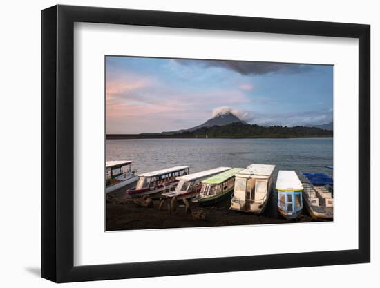 Arenal Volcano and Arenal Lake at sunset, near La Fortuna, Alajuela Province, Costa Rica-Matthew Williams-Ellis-Framed Photographic Print