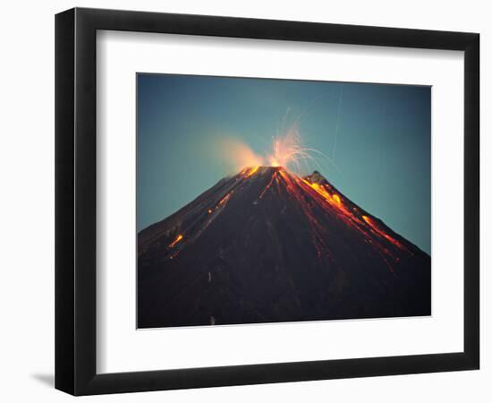 Arenal Volcano Erupting at Night, Costa Rica-Charles Sleicher-Framed Photographic Print