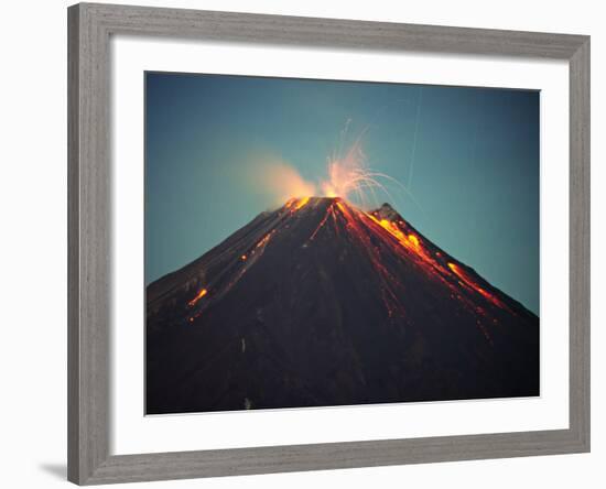 Arenal Volcano Erupting at Night, Costa Rica-Charles Sleicher-Framed Photographic Print