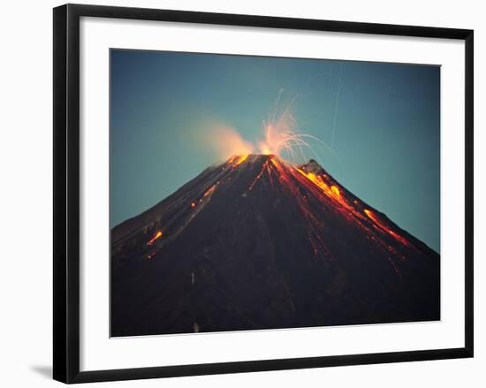 Arenal Volcano Erupting at Night, Costa Rica-Charles Sleicher-Framed Photographic Print