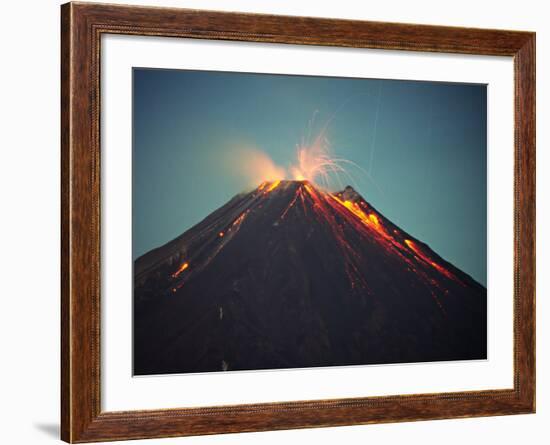 Arenal Volcano Erupting at Night, Costa Rica-Charles Sleicher-Framed Photographic Print