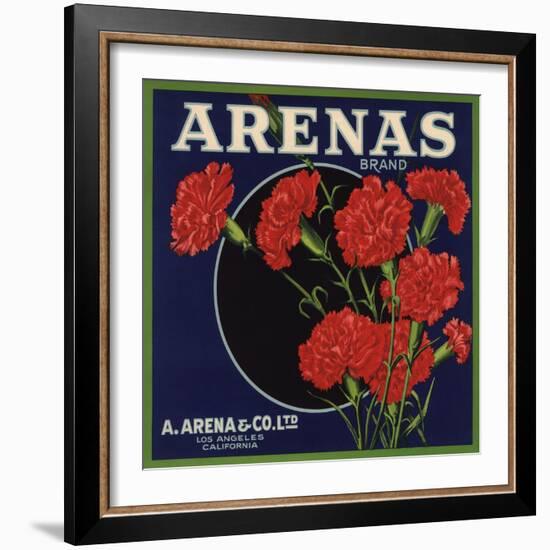 Arenas Brand - Los Angeles, California - Citrus Crate Label-Lantern Press-Framed Art Print