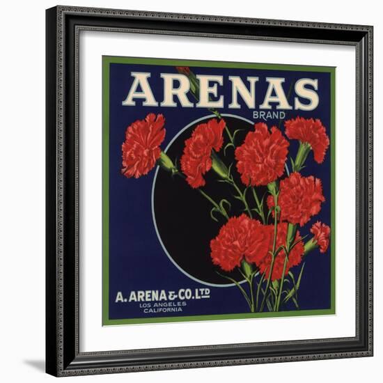 Arenas Brand - Los Angeles, California - Citrus Crate Label-Lantern Press-Framed Art Print