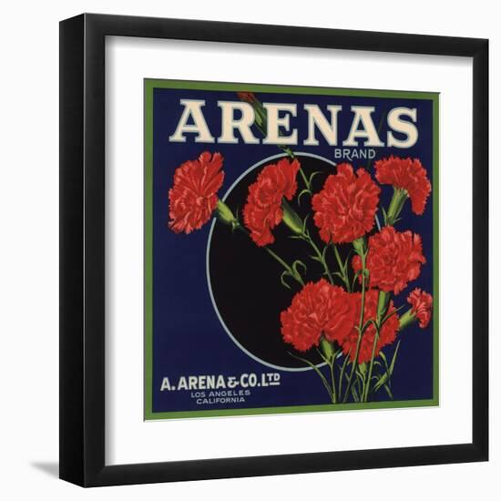 Arenas Brand - Los Angeles, California - Citrus Crate Label-Lantern Press-Framed Art Print