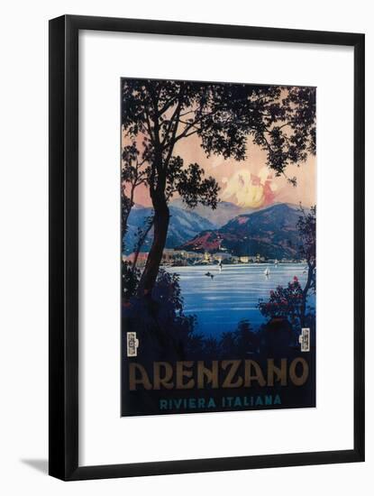 Arenzano, Italy - Italian Riviera Travel Poster - Arenzano, Italy-Lantern Press-Framed Art Print