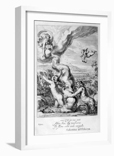 Arethusa Pursued by Alpheus and Turned into a Fountain, 1655-Michel de Marolles-Framed Giclee Print