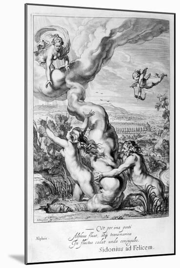 Arethusa Pursued by Alpheus and Turned into a Fountain, 1655-Michel de Marolles-Mounted Giclee Print