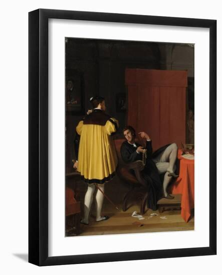 Aretino and the Envoy of Charles V-Jean-Auguste-Dominique Ingres-Framed Giclee Print