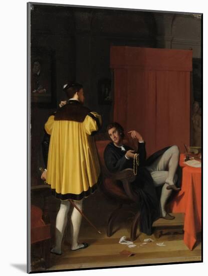 Aretino and the Envoy of Charles V-Jean-Auguste-Dominique Ingres-Mounted Giclee Print