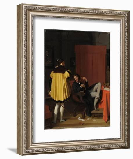 Aretino and the Envoy of Charles V-Jean-Auguste-Dominique Ingres-Framed Giclee Print