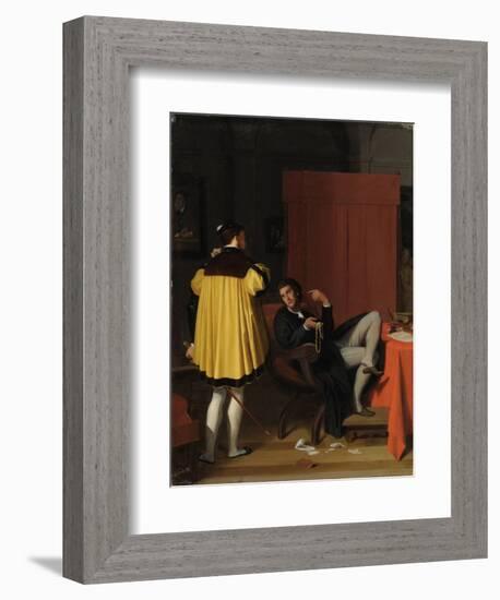 Aretino and the Envoy of Charles V-Jean-Auguste-Dominique Ingres-Framed Giclee Print