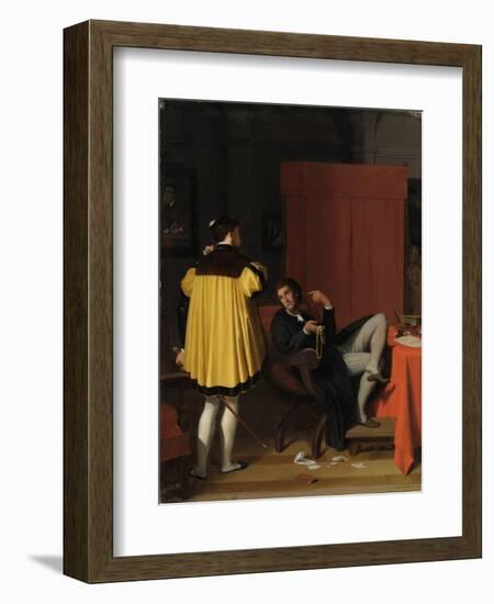 Aretino and the Envoy of Charles V-Jean-Auguste-Dominique Ingres-Framed Giclee Print