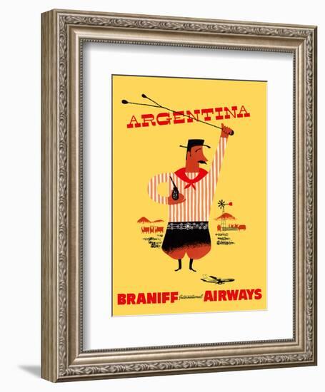 Argentina - Argentinian Gaucho-Pacifica Island Art-Framed Art Print