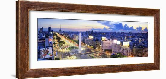 Argentina, Buenos Aires, Avenida 9 De Julio and Obelisk-Michele Falzone-Framed Photographic Print