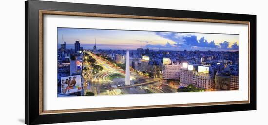 Argentina, Buenos Aires, Avenida 9 De Julio and Obelisk-Michele Falzone-Framed Photographic Print