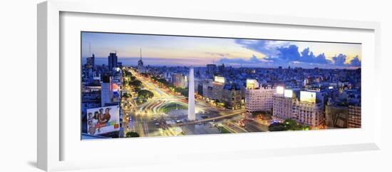 Argentina, Buenos Aires, Avenida 9 De Julio and Obelisk-Michele Falzone-Framed Photographic Print