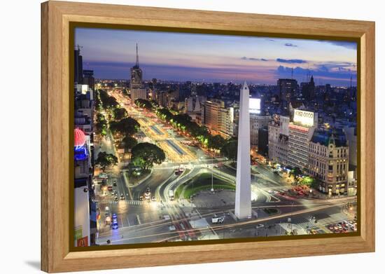 Argentina, Buenos Aires, Avenida 9 De Julio and Obelisk-Michele Falzone-Framed Premier Image Canvas