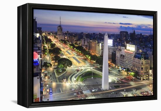 Argentina, Buenos Aires, Avenida 9 De Julio and Obelisk-Michele Falzone-Framed Premier Image Canvas