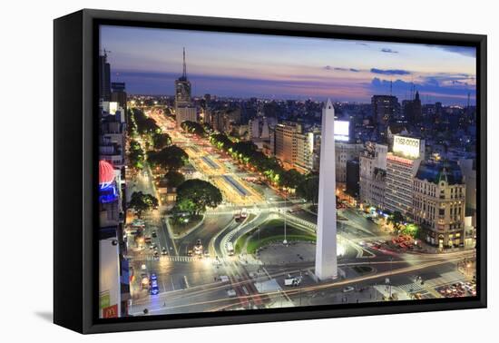 Argentina, Buenos Aires, Avenida 9 De Julio and Obelisk-Michele Falzone-Framed Premier Image Canvas