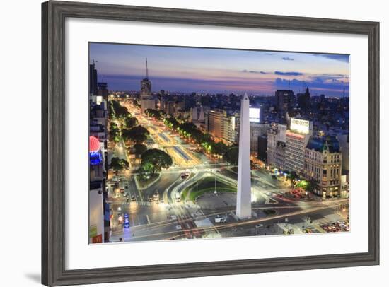 Argentina, Buenos Aires, Avenida 9 De Julio and Obelisk-Michele Falzone-Framed Photographic Print
