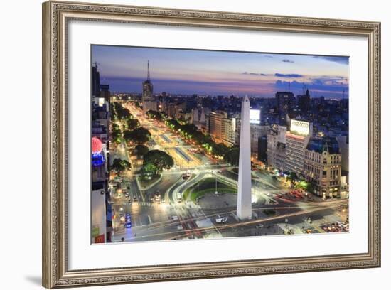 Argentina, Buenos Aires, Avenida 9 De Julio and Obelisk-Michele Falzone-Framed Photographic Print