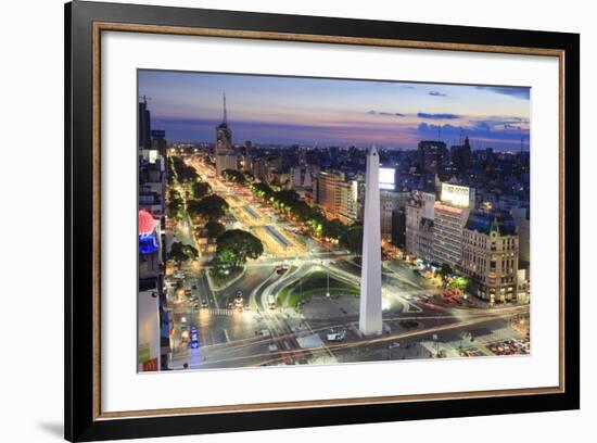 Argentina, Buenos Aires, Avenida 9 De Julio and Obelisk-Michele Falzone-Framed Photographic Print