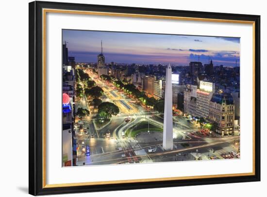 Argentina, Buenos Aires, Avenida 9 De Julio and Obelisk-Michele Falzone-Framed Photographic Print