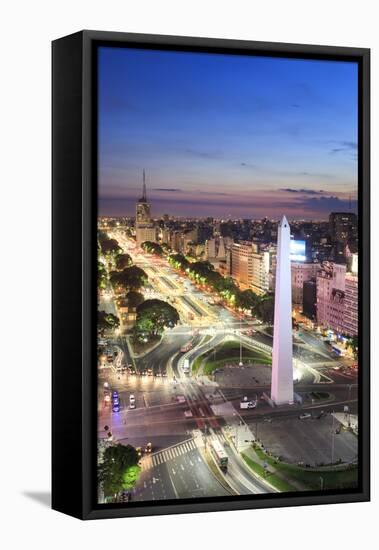 Argentina, Buenos Aires, Avenida 9 De Julio and Obelisk-Michele Falzone-Framed Premier Image Canvas