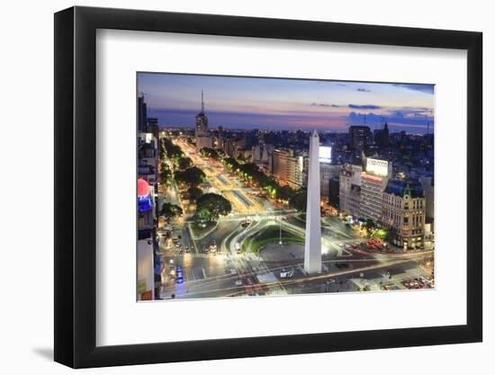 Argentina, Buenos Aires, Avenida 9 De Julio and Obelisk-Michele Falzone-Framed Photographic Print