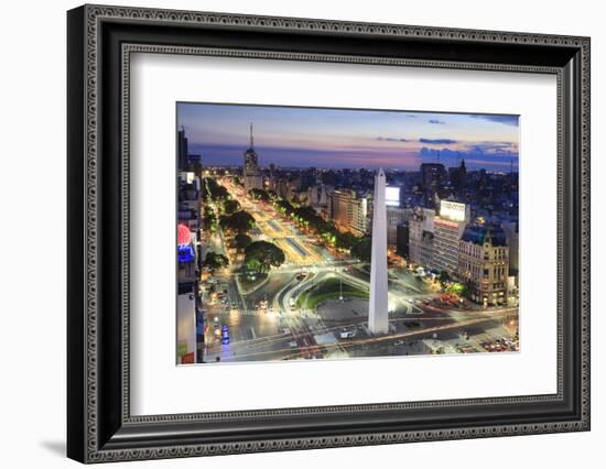 Argentina, Buenos Aires, Avenida 9 De Julio and Obelisk-Michele Falzone-Framed Photographic Print