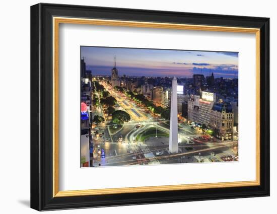 Argentina, Buenos Aires, Avenida 9 De Julio and Obelisk-Michele Falzone-Framed Photographic Print